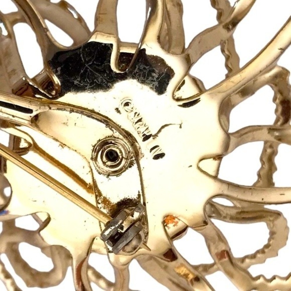 Vintage Sarah Coventry Allusions Gold Tone AB Rhinestones Flower Brooch 1968 - Picture 5 of 5